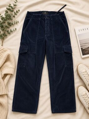 Aether Navy Corduroy Cargo Pants Size 33